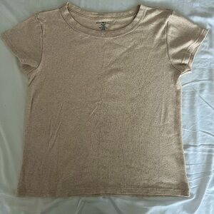 Brandy Melville Oatmeal Beige Baby Tee
